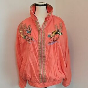 Vintage RAFAEL Women's Coral Western Embroidered Women's Jacket Size Med